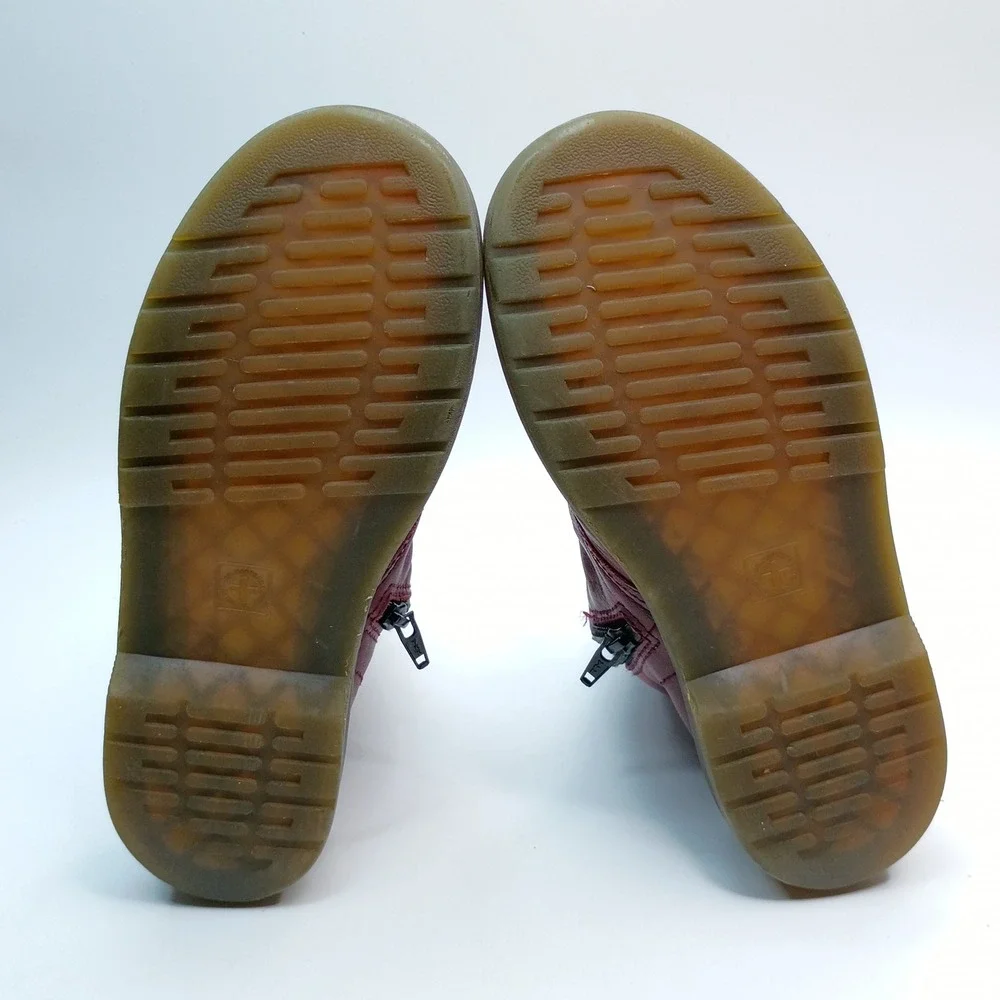 Dr. Martens Boots Womens Size 6 Cherry Red Leather Side Zip 1460Y